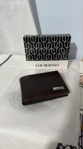 Carteira masculina couro fino 