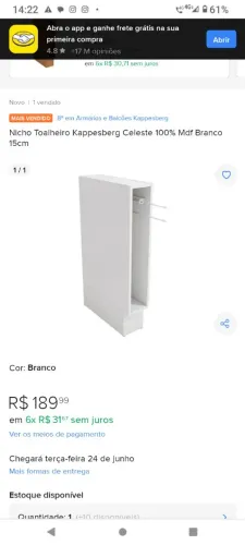 Nichos para armários cozinha.