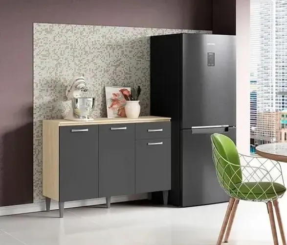 Balcão de Cozinha 1,20m 3 Portas 1 Gaveta DIVIDIMOS EM ATÉ 10X SEM JUROS