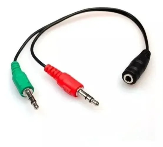 adaptador P3 Fêmea X 2 P2 Macho áudio/fone