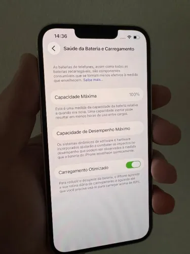 iPhone 13 branco 256 GB semi novo bateria 100%
