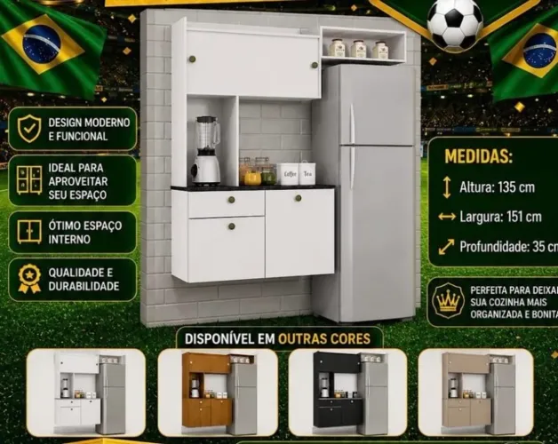 Cozinha suspensa Lara - barata e nova direto de fábrica