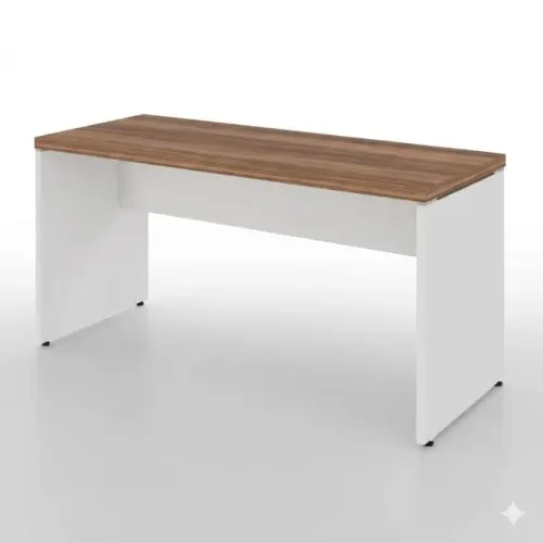 Mesa Escritório Executiva Nogal Sevilha Branco Design Moderno Sem Gavetas 34306