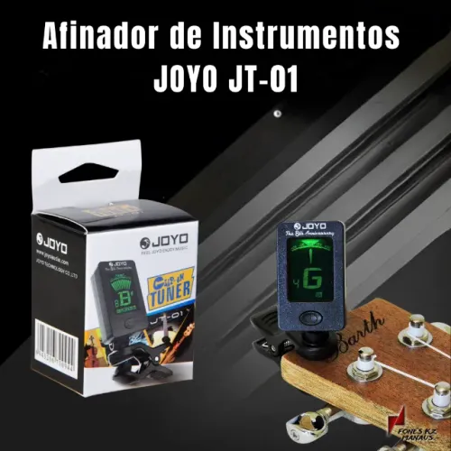 Afinador de Instrumentos Digital JOYO JT-01 - Violão, Guitarra, Baixo, Violino, Ukulele