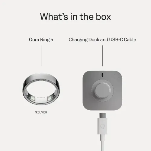 Oura Ring 5 Prata Silver Tamanho 10 Anel Inteligente Novo Lacrado