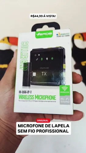 Microfone de Lapela Sem Fio