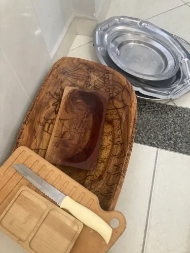 Fruteira tábua assadeira inox