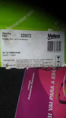 Plato e disco embreagem 1.6 1.8 16 válvulas código da 228072 mecânico Fiat código da peça