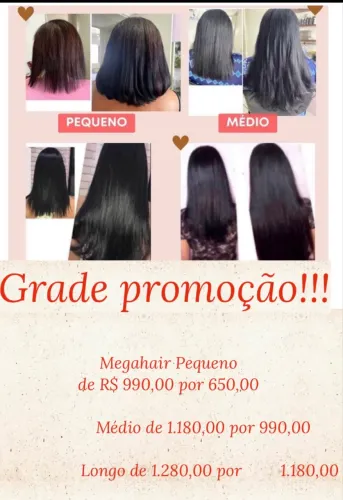 Promoção em nossos megahair e todos serviços 