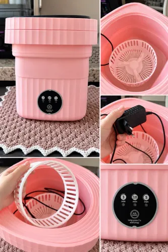 Mini máquina de lavar e centrifugar portátil dobrável