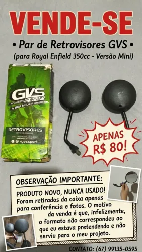 Par de retrovisores originais Royal Enfield versão Mini