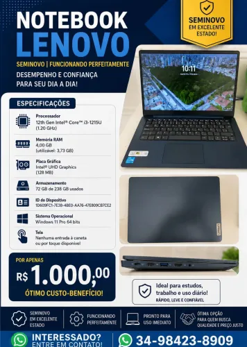 Vendo not em excelente estado