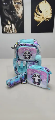 Kit Mochila Escolar com Lancheira Térmica 25 Litros + Estojo Infantil - Verde água