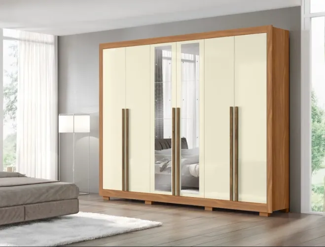 Roupeiro Europa Maxel - 6 Portas e 6 Gavetas com Acabamento Premium | Entrega Imediata