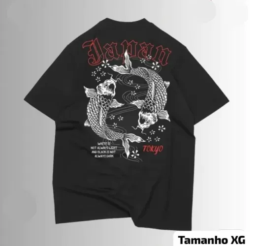 Camisa Oversized Masculina Carpa Tokyo Preta XG Streetwear