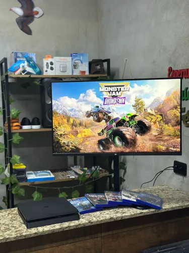 PS4 SLIM 500GB COM 7 JOGOS E 1 CONTROLE