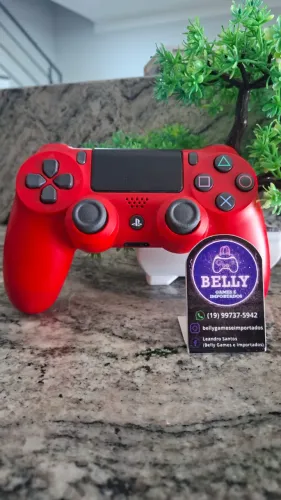 CONTROLE DE PLAYSTATION 4 VERMELHO ORIGINAL - REVISADO E HIGIENIZADO