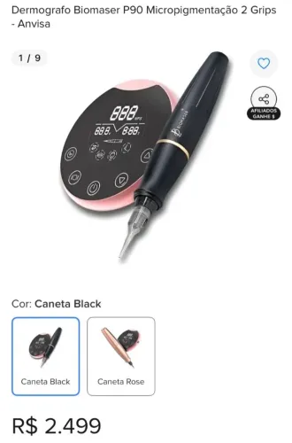Dermografo Biomaser P90 Micropigmentação 2grips Anvisa
