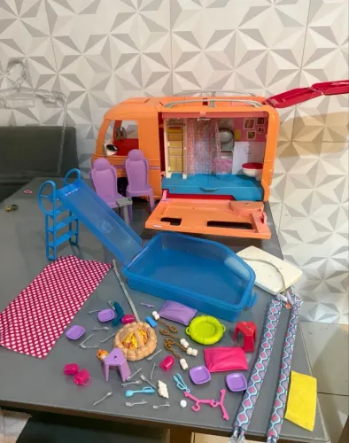 trailer dos sonhos barbie mattel - carro veículo playset