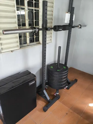Barra olímpica masculina, anilhas olímpicas, rack de agachamento, almofada de lpo