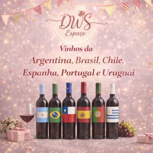 Vinhos da Argentina, Brasil, Chile, Chile, Espanha e Uruguai  por R$50,00