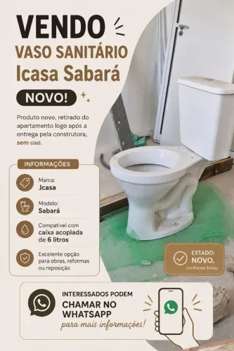 VASO SANITÁRIO + CAIXA ACOPLADA<br><br>Icasa Sabará