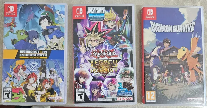 PROMOÇÃO, 3 jogos de Switch, Yu-Gi-Oh! , Digimon Story Cyber Sleuth, Digimon Survive.