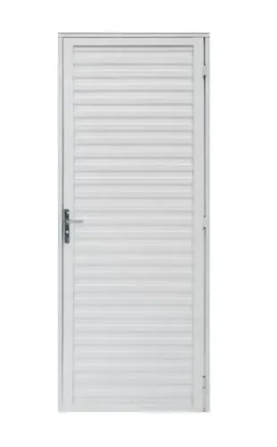Porta de Aluminio Quality Veneziano Branco Lado Direito 0,80X2,10M