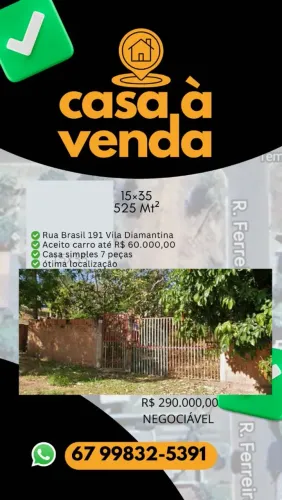 Vende se casa ótima localização..!! Em camapua ms..pego carro do meu interesse como parte