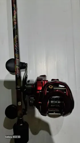 Conjunto carretilha Brisa lite esquerda vara pesca Brasil 10-20 lbs 1.74 m 