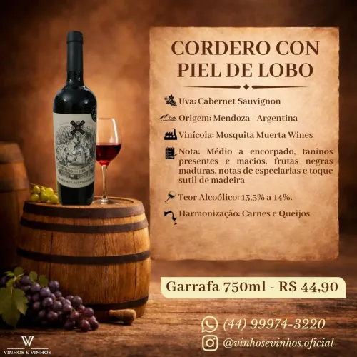 VINHO CORDEIRO CON PIEL DE LOBO - CABERNET SAUVIGNON