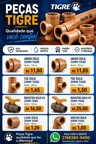 CONEXÕES TIGRE A PREÇO DE CUSTO