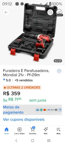 Parafusadeira modial 21 v