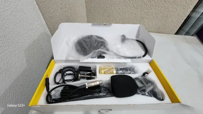 Kit Microfone Condensador BM800 Leboss com Braço Articulado e Pop Filter