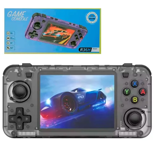 Videogame Retro Portátil Game Console R36H 64GB com +5.000 Jogos - Preto