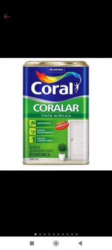 Tinta acrílica coral 18 litros, na caixa e lacrada.