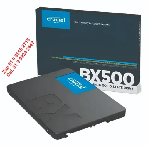 Ssd 500gb Crucial Bx500 Sata Ct500bx500ssd1 P/ Pc, Notebook E Ps4 Preto