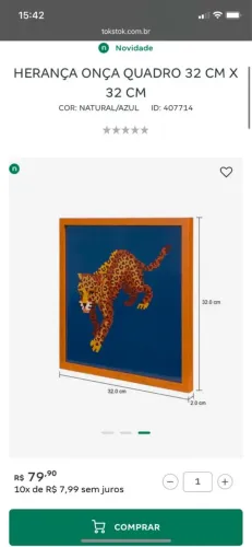 Quadro Onça Tok&Stok