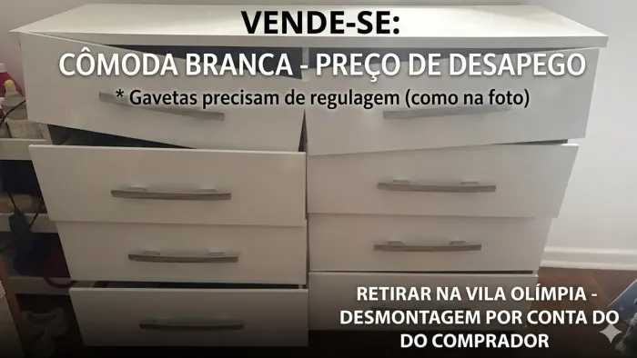 Cômoda grande de 8 gavetas