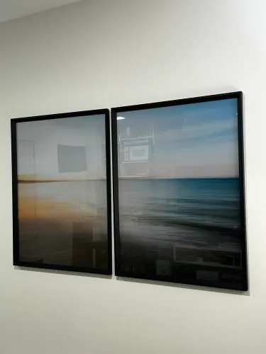 Dupla de Quadros 80x60 (cada) Praia Desfoque Novos & Originais Quadros Love
