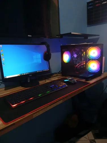 PC Gamer completo RGB I5 3470 + 16 GB Ram + Monitor AOC + Kit gamer