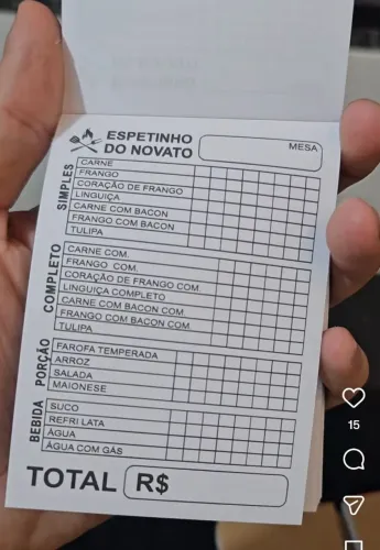 COMANDA DE MESA OU COMANDA DE MÃO PERSONALIZADA 