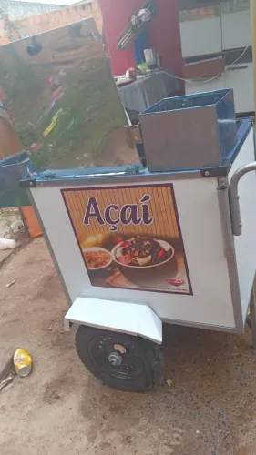 ? Carrinho de Açaí Completo + Guarda-Sol Novo