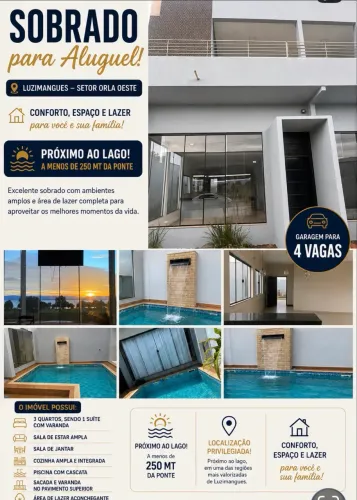 Sobrado com Piscina - Orla Oeste, Luzimangues
