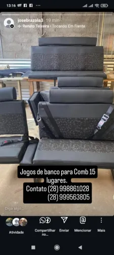 Bancos para Kombi, VAM, ônibus em geral.
