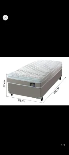 Cama solteiro box + colchão novo