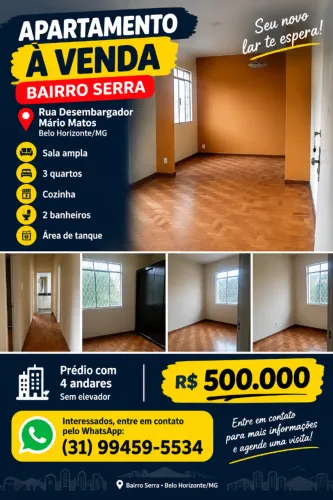 APARTAMENTO À VENDA NO BAIRRO SERRA - BELO HORIZONTE/MG