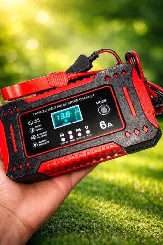 (Novo) Carregador Inteligente 12V 6A para Bateria Automotiva com Reparo