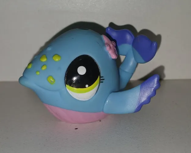 BONECO MINIATURA LPS LITTLEST PET SHOP BALEIA AZUL ORIGINAL