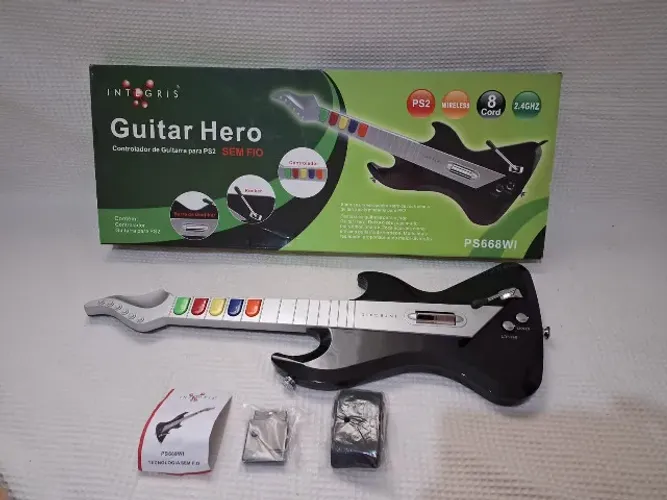 controle playstation 2 guitarra sem fio integris nova